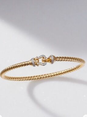 DAVID YURMAN BUCKLE CABLESPIRA® BRACELET 18K Yellow Gold with Diamonds